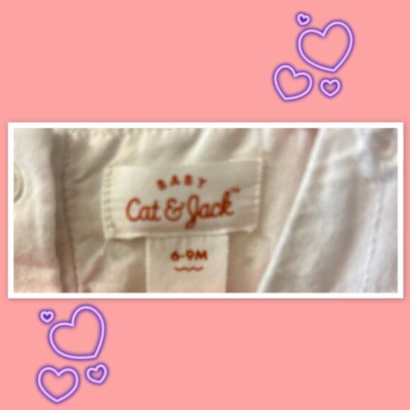 Baby Cat & Jack Strawberry Embroidery Eyelet Romper 6-9 Mo. - Picture 2 of 2
